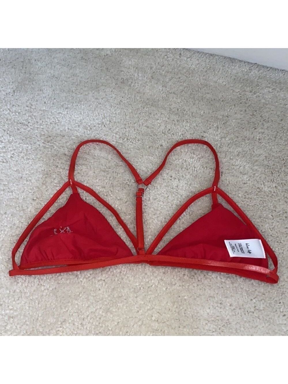Blue Life Triangle Bikini Top Red Adjustable T-Strap - Picture 8 of 8
